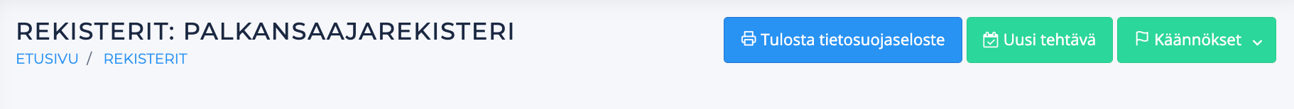 Lomakekohtaiset toiminnot